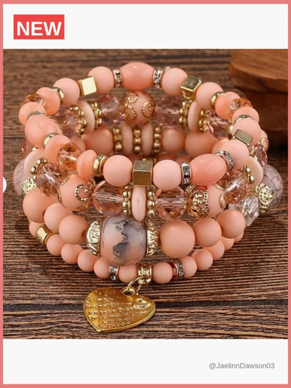 Beaded Bracelet Set Stackable Boho Trendy Multilayer Crystal Accents Stretch